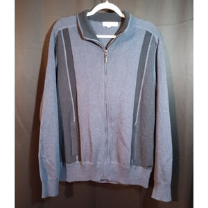 Men’s Calvin Klein Soft Full Zip Jacket Size L Navy Blue Office Casual Layering